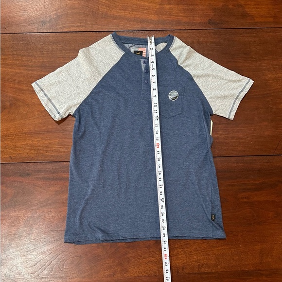 Lee Premium Short Sleeve Shirt Men's Size L Blue w/Gray Sleeves - Picture 6 of 14